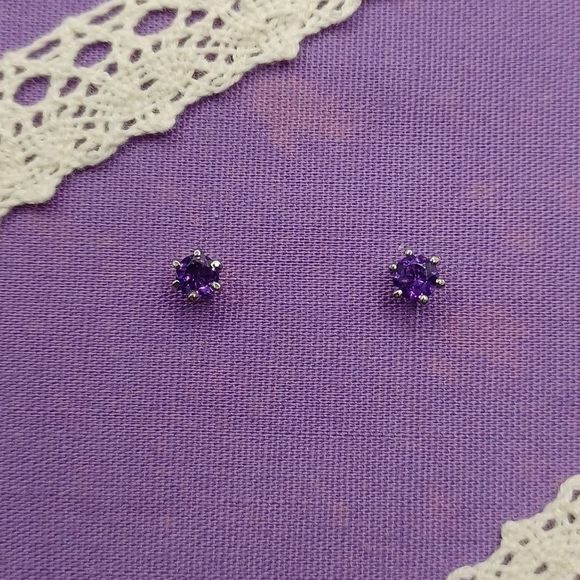 Set of amethyst 316L stainless steel set - Picture 4 of 5